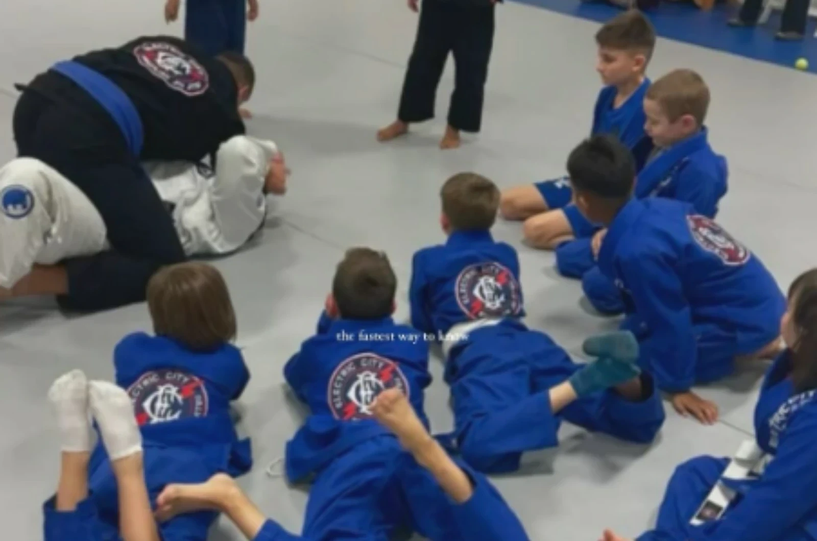 Kids martial arts class at Electric City BJJ